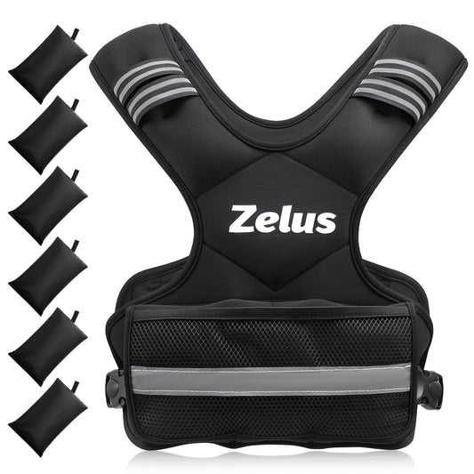 Weighted Vest for Men and Women | 4-10lb/11-20lb/20-32lb Vest with 6 Ironsand Weights for Home Workouts | Adjustable Body Weight Vest Exercise Set for Cardio and Strength Training (11-20 lb.)