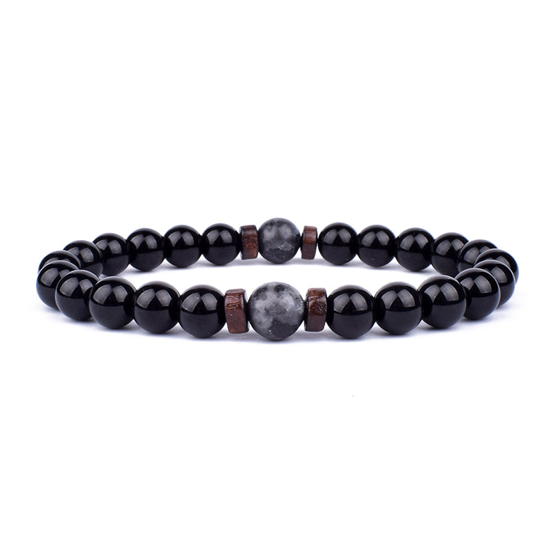 Unisex Retro Lava Rock Beaded Yoga Bracelet