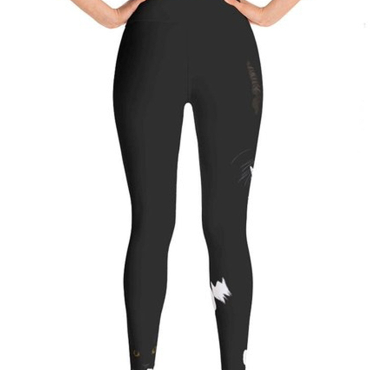 Yoga Leggings with Cat Print