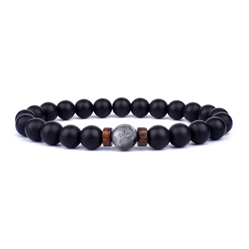 Unisex Retro Lava Rock Beaded Yoga Bracelet