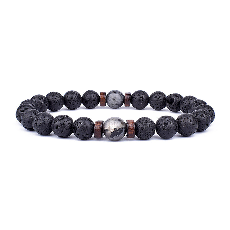 Unisex Retro Lava Rock Beaded Yoga Bracelet
