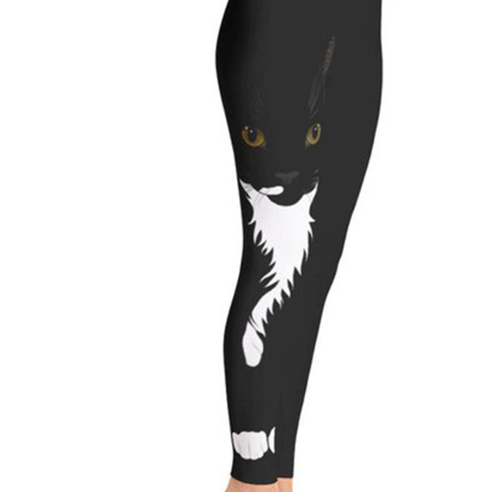 Yoga Leggings with Cat Print