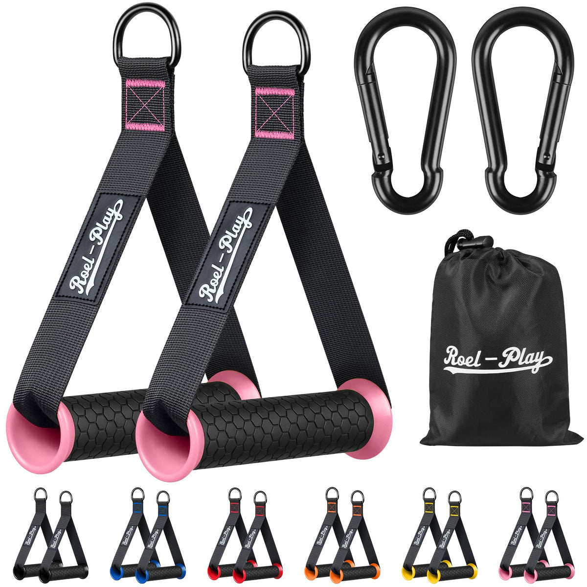 Gym Exercise Handles Replacement Fitness Equipment for Strength Trainer Cable Machine and Resistance Band Handles Home Gym Add On Equipment