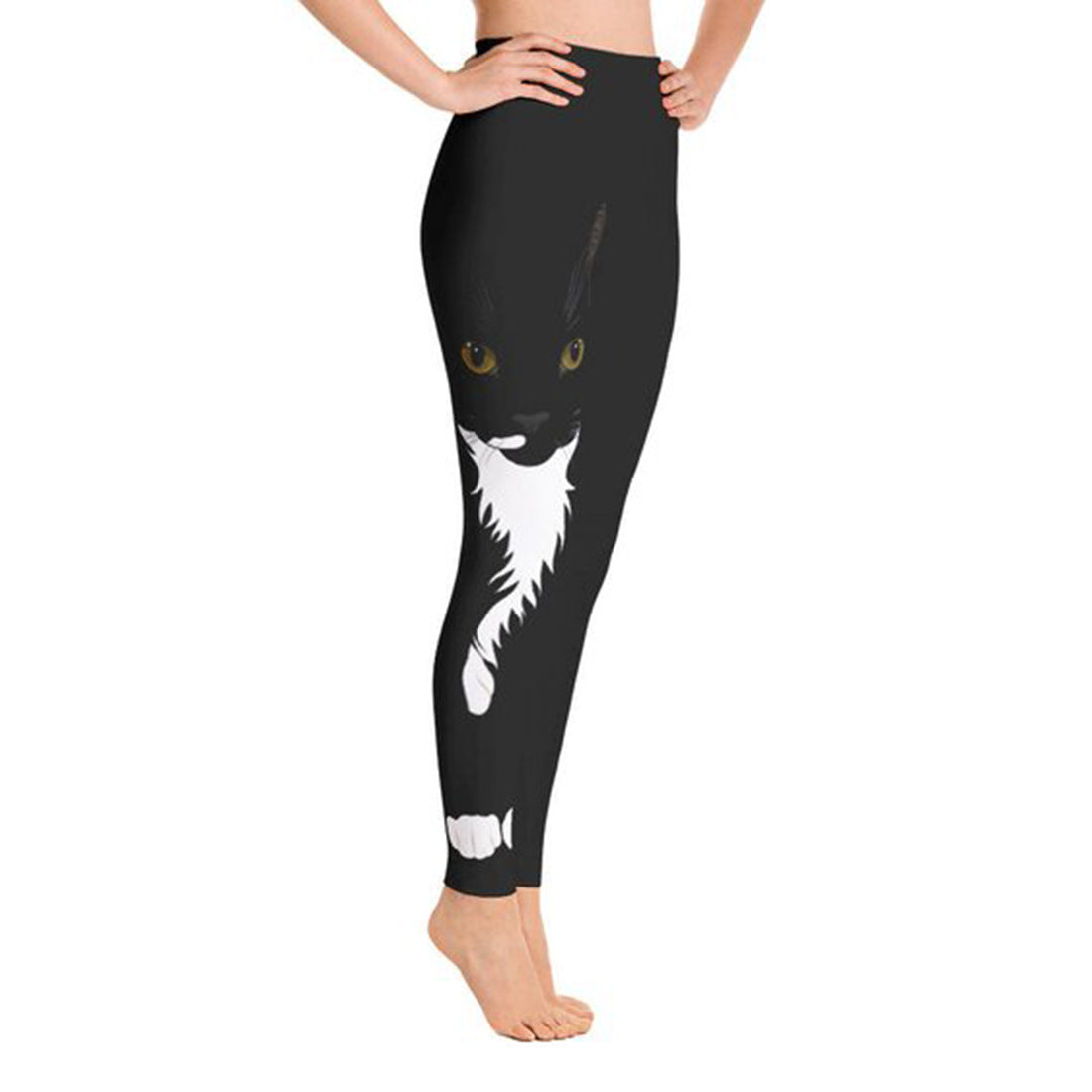 Yoga Leggings with Cat Print