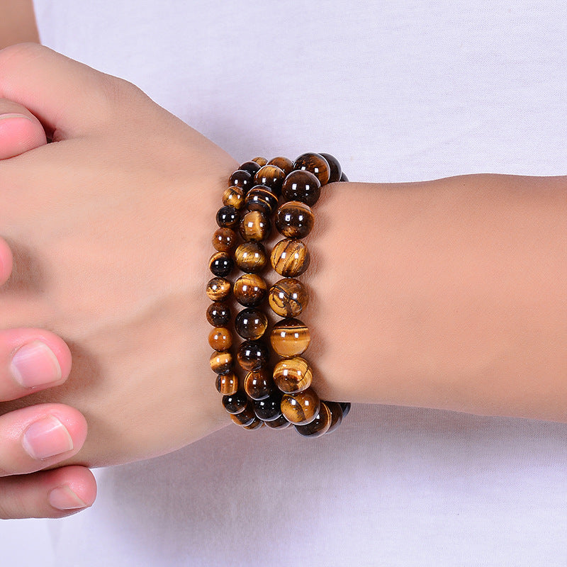 Natural Grade A Yellow Tiger's Eye Yoga Bracelet