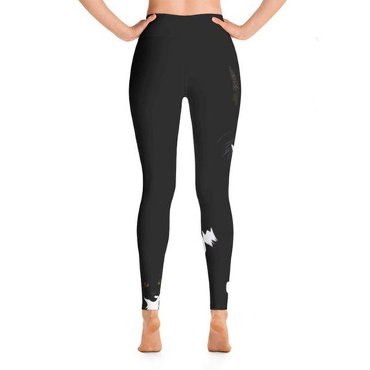 Yoga Leggings with Cat Print